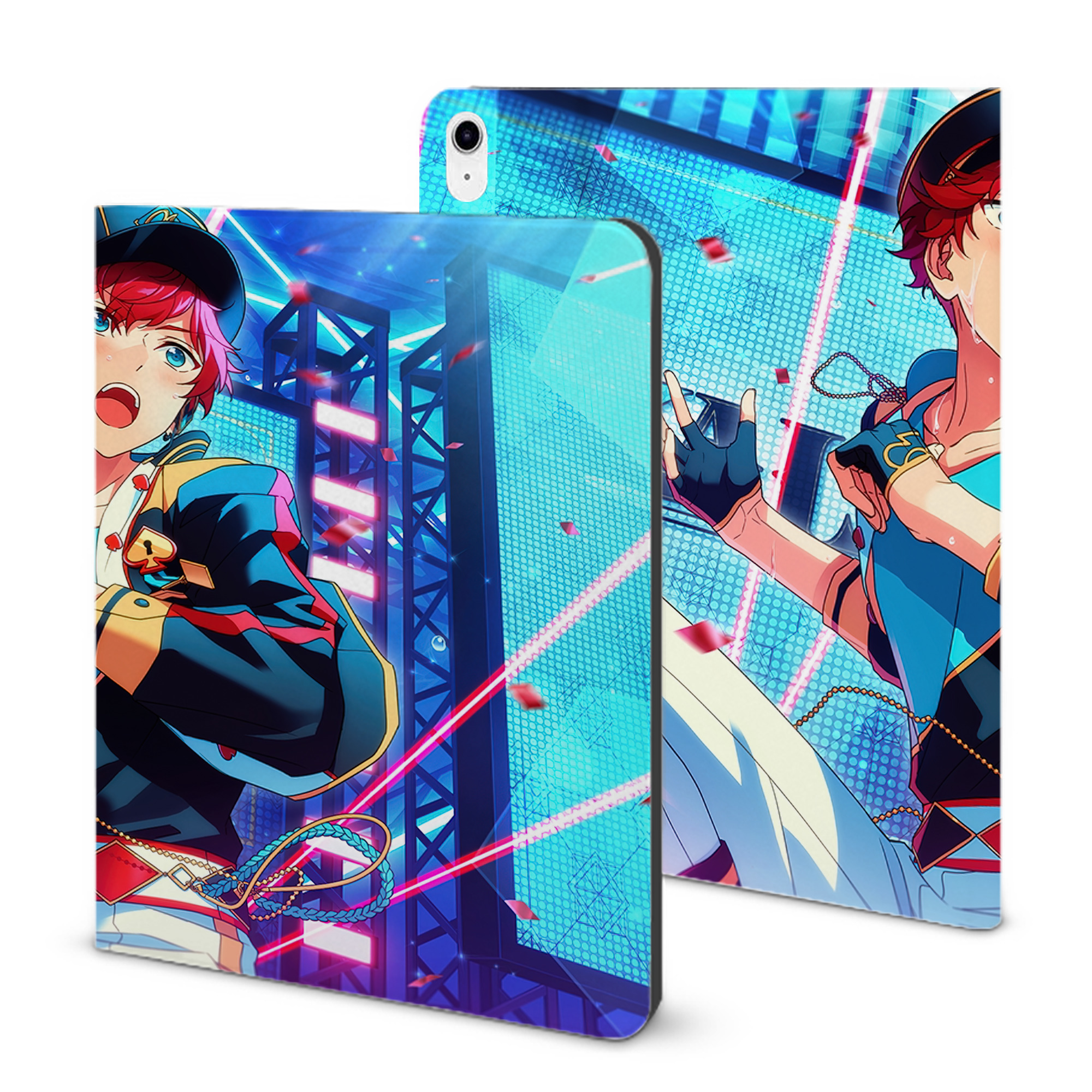 （画像用） あんさんぶるスターズ! Ensemble Stars IPad ケース ブック型 PUレザー TPU 耐衝撃 軽量 薄型 ペン収納なし 全面保護 IPad 各モデル対応